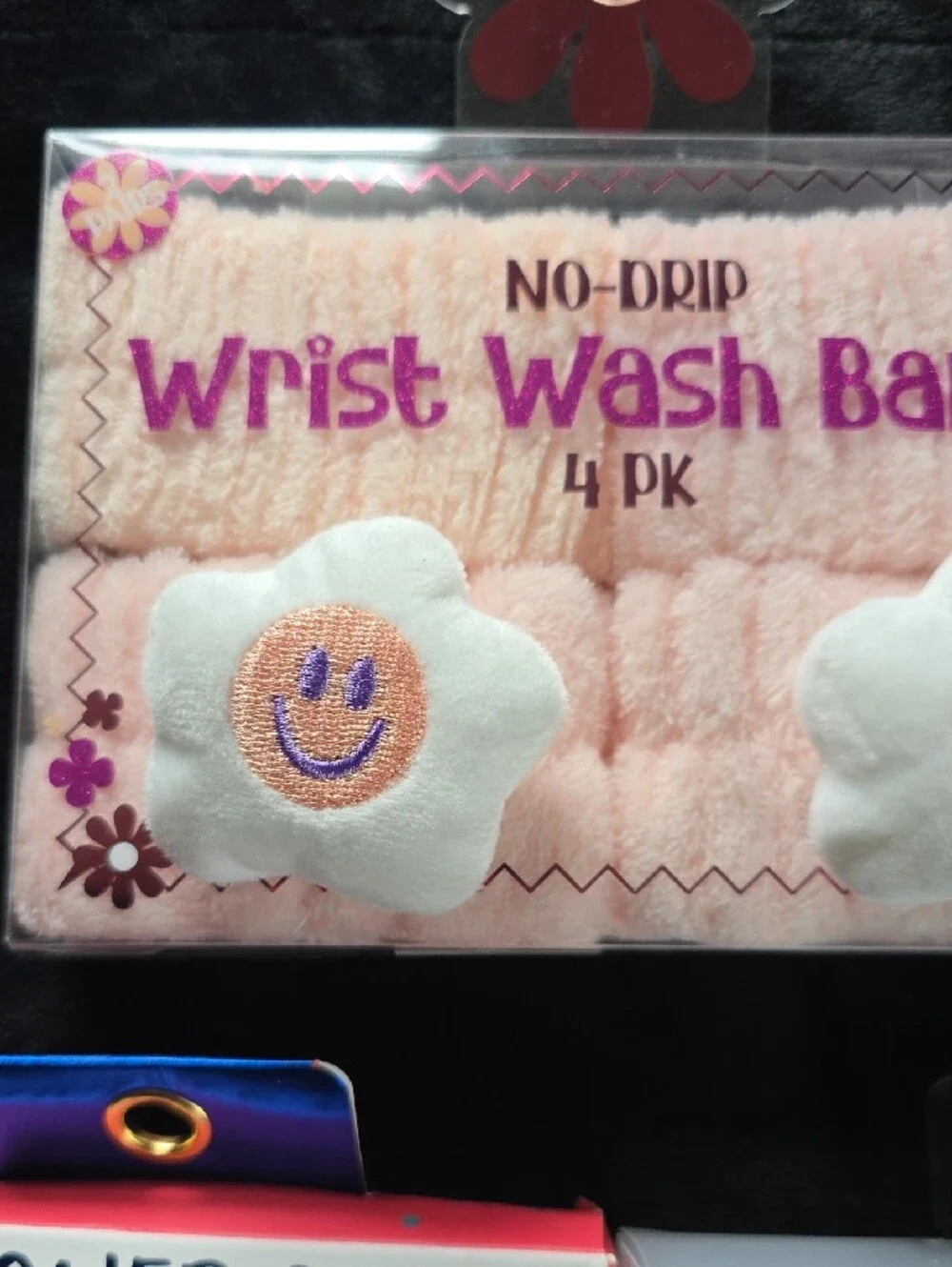 Bundle Of 3 Beauty Products ~ 2 Shower Caps And 4 Piece Wrist Wash Band Set